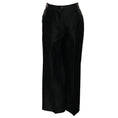 Load image into Gallery viewer, Chanel Black 2009 Shiny Linen Trousers with CC Logo Button
