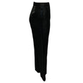 Load image into Gallery viewer, Chanel Black 2009 Shiny Linen Trousers with CC Logo Button