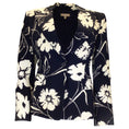 Load image into Gallery viewer, Michael Kors Collection Black / White Floral-Print Crepe Cady Tailored Jacket
