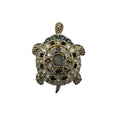Load image into Gallery viewer, Chanel 2019 CC Logo Strass Crystal Embellished Light Gold Turtle Brooch