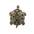 Load image into Gallery viewer, Chanel 2019 CC Logo Strass Crystal Embellished Light Gold Turtle Brooch