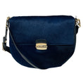 Load image into Gallery viewer, Furla Navy Blue / Black Calf Hair and Leather Shoulder Bag