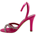 Load image into Gallery viewer, Manolo Blahnik Bright Pink Satin Crystal Embellished Vedada Sandals
