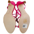 Load image into Gallery viewer, Manolo Blahnik Bright Pink Satin Crystal Embellished Vedada Sandals