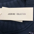 Load image into Gallery viewer, Jason Wu Collection Navy Embellished Merino Wool Knit Sweater