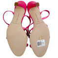 Load image into Gallery viewer, Manolo Blahnik Bright Pink Satin Crystal Embellished Vedada Sandals