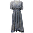Load image into Gallery viewer, Ulla Johnson Blue Silk Ditsy Floral Dress

