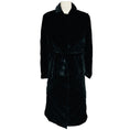 Load image into Gallery viewer, Etro Black Quilted Padded Mid Length Velvet Coat with Belt