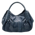 Load image into Gallery viewer, Tod's Slate Blue Python Skin Leather Handbag