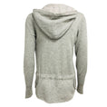 Load image into Gallery viewer, Brunello Cucinelli Heather Grey Hooded Cashmere Knit Zip Front Sweater with Drawstring Ties