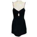 Load image into Gallery viewer, David Koma Black Crystal Embellished Cut Out Detail Crepe Mini Cocktail Dress