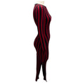 Load image into Gallery viewer, Altuzarra Black / Red Striped Stretch Knit Bandage Midi Dress
