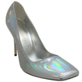 Load image into Gallery viewer, Bruno Frisoni Silver Holographic Leather Pumpette Pumps