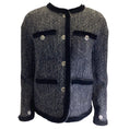 Load image into Gallery viewer, Rokh Black / White Velvet Trimmed Wool Tweed Jacket