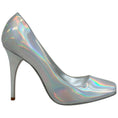 Load image into Gallery viewer, Bruno Frisoni Silver Holographic Leather Pumpette Pumps