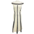Load image into Gallery viewer, Alexander McQueen Ivory / Black Off-the-Shoulder Fitted Flared Stretch Knit Midi Dress
