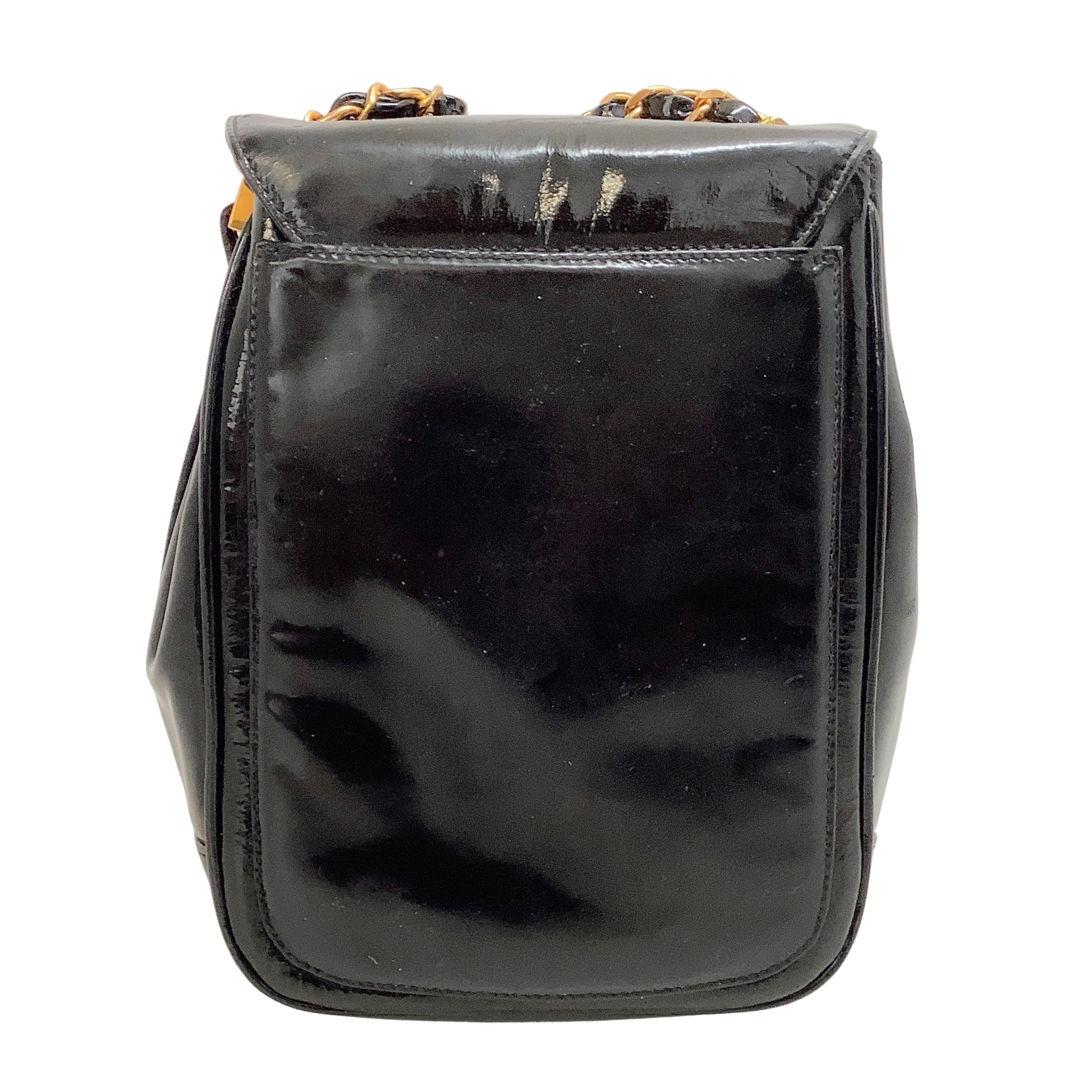 Chanel Vintage Black Patent Leather Mini Crossbody Bag