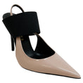 Load image into Gallery viewer, Bruno Frisoni Nude Patent / Black Pointy Tonic Slingback Pumps