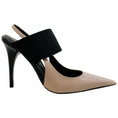 Load image into Gallery viewer, Bruno Frisoni Nude Patent / Black Pointy Tonic Slingback Pumps