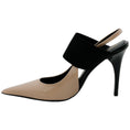 Load image into Gallery viewer, Bruno Frisoni Nude Patent / Black Pointy Tonic Slingback Pumps