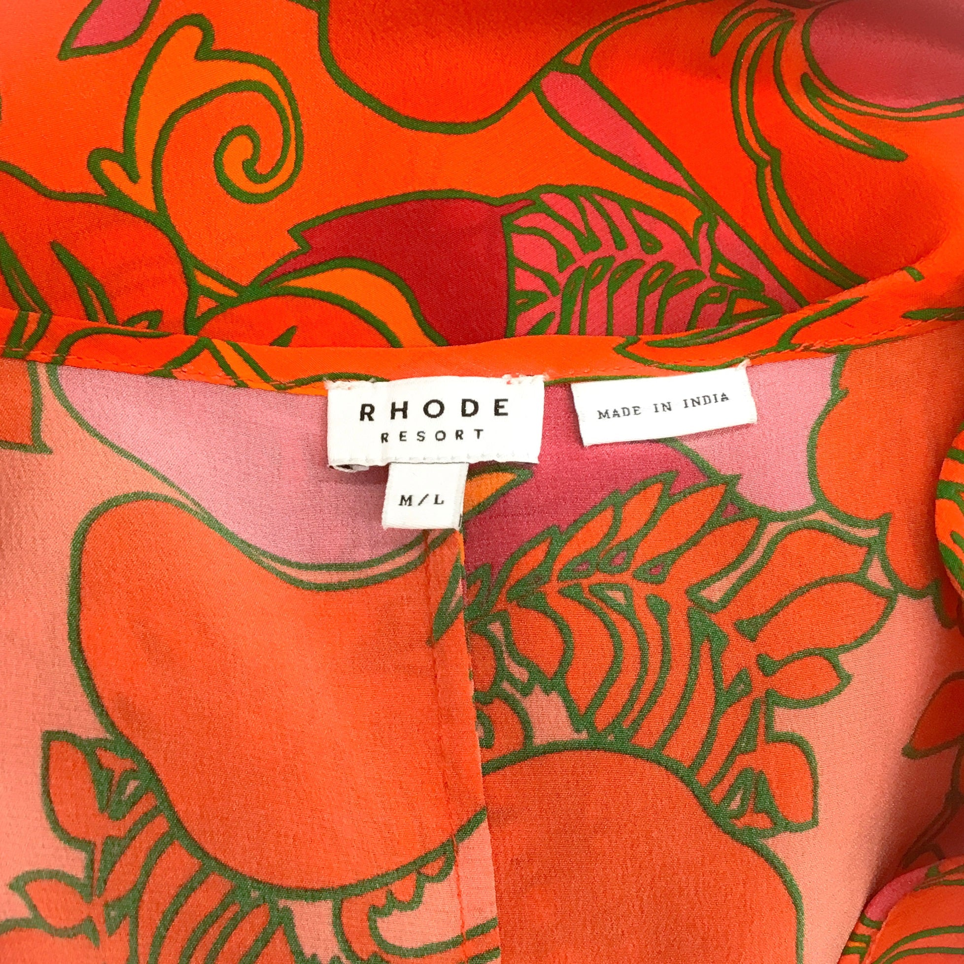 Rhode Red / Orange Silk Floral Maxi Dress
