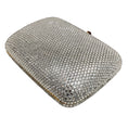 Load image into Gallery viewer, Judith Leiber Small Silver Crystal Embellished Minaudière Clutch
