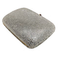 Load image into Gallery viewer, Judith Leiber Small Silver Crystal Embellished Minaudière Clutch