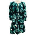 Load image into Gallery viewer, Samantha Sung Jade Shibori Star Linen 3/4 Puff Sleeve Crew Neck Mini Birdy Dress