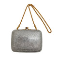 Load image into Gallery viewer, Judith Leiber Small Silver Crystal Embellished Minaudière Clutch