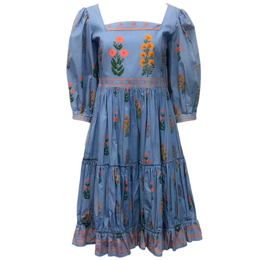 Agua Bendita Blue Floral Printed Dress