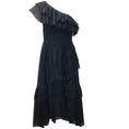 Load image into Gallery viewer, Ulla Johnson Black Ruffle One Shoulder Midi Dress
