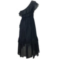 Load image into Gallery viewer, Ulla Johnson Black Ruffle One Shoulder Midi Dress
