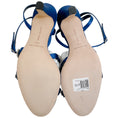 Load image into Gallery viewer, Manolo Blahnik Blue Satin Crystal Embellished Vedada Sandalsh