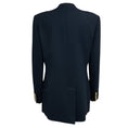 Load image into Gallery viewer, Lafayette 148 New York Navy Blue Double Breasted Collarless Wool Stretch Jacket with Gold Buttons