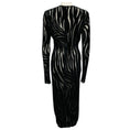 Load image into Gallery viewer, Versace Black Jersey Velour Jacquard Zebra Midi Dress