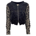 Load image into Gallery viewer, Dries van Noten Black / Tan Sequin and Lace Bomber Jacket
