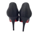 Load image into Gallery viewer, Christian Louboutin Black High Heeled Open Toe Satin Pumps
