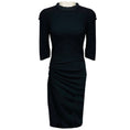 Load image into Gallery viewer, Nina Ricci Black Puckered Cotton Pique Midi Dress with Silk Collar