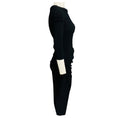 Load image into Gallery viewer, Nina Ricci Black Puckered Cotton Pique Midi Dress with Silk Collar