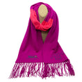 Load image into Gallery viewer, Chanel Magenta / Pink 2009 Fringed Cashmere Knit Scarf