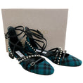 Load image into Gallery viewer, Jimmy Choo Peacock / Silver Tartan Celestia 25 Flats