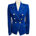 Load image into Gallery viewer, Balmain Blue Double Breasted Cotton Jacket with Silver Buttons
