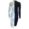 Load image into Gallery viewer, Stella McCartney Navy Blue / White / Light Blue Long Sleeved Wool Knit Midi Dress
