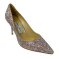 Load image into Gallery viewer, Jimmy Choo Light Pink / Silver Metallic Coarse Glitter Fabric Pointy Toe Romy 85 Pumps