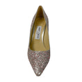 Load image into Gallery viewer, Jimmy Choo Light Pink / Silver Metallic Coarse Glitter Fabric Pointy Toe Romy 85 Pumps