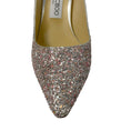 Load image into Gallery viewer, Jimmy Choo Light Pink / Silver Metallic Coarse Glitter Fabric Pointy Toe Romy 85 Pumps