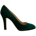 Load image into Gallery viewer, Manolo Blahnik Dark Green Suede Verin 105 Pumps