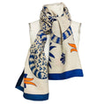 Load image into Gallery viewer, Hermes Natural / Blue / Orange Les Leopards Large Cashmere and Silk Scarf