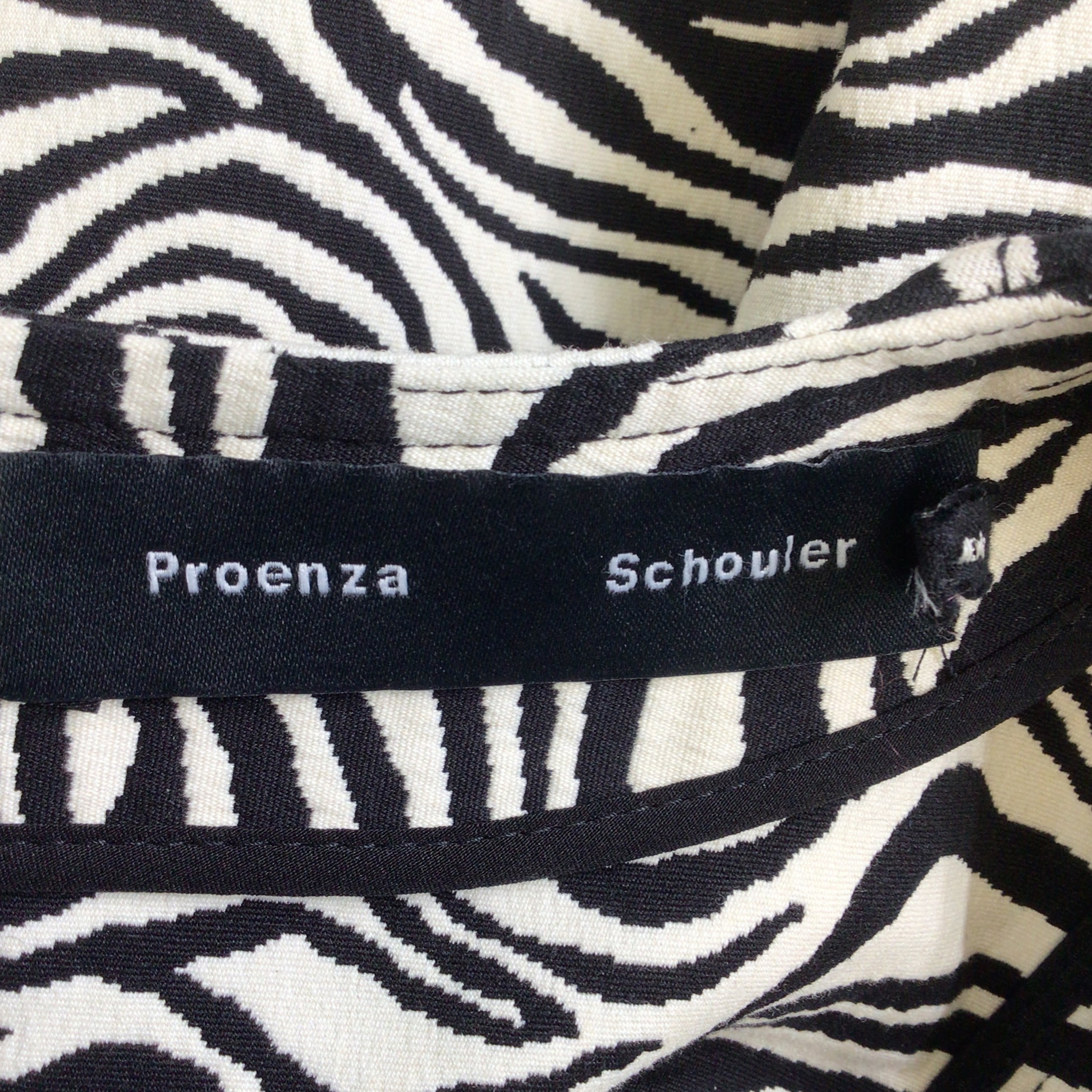Proenza Schouler Black / Ecru Stretch Zebra Jacquard Dress