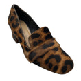 Load image into Gallery viewer, Tamara Mellon Tan / Black Fellini Leopard Patterned Calf Hair Loafer Pumps